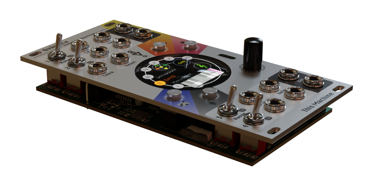 This Machine Quântica eurorack quantizer module angled