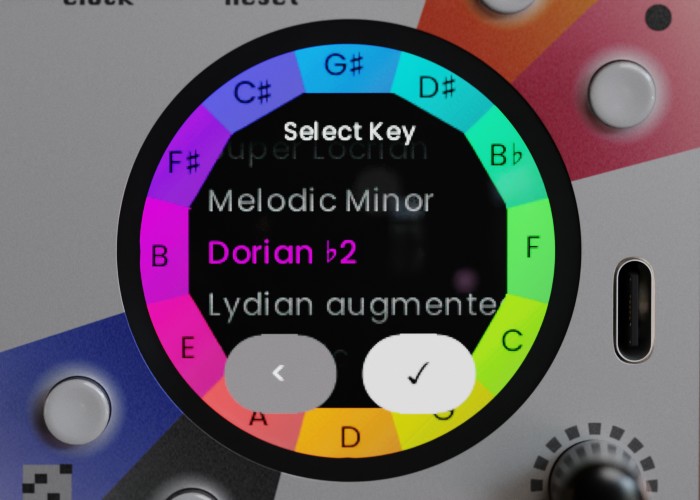 This Machine Quântica eurorack quantizer module key select screenshot